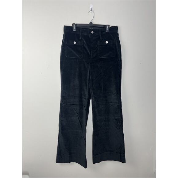 J. Crew Pants - J Crew Wide Leg Velvet Sailor Trouser Womens 31 Tall Black High Rise Pants
